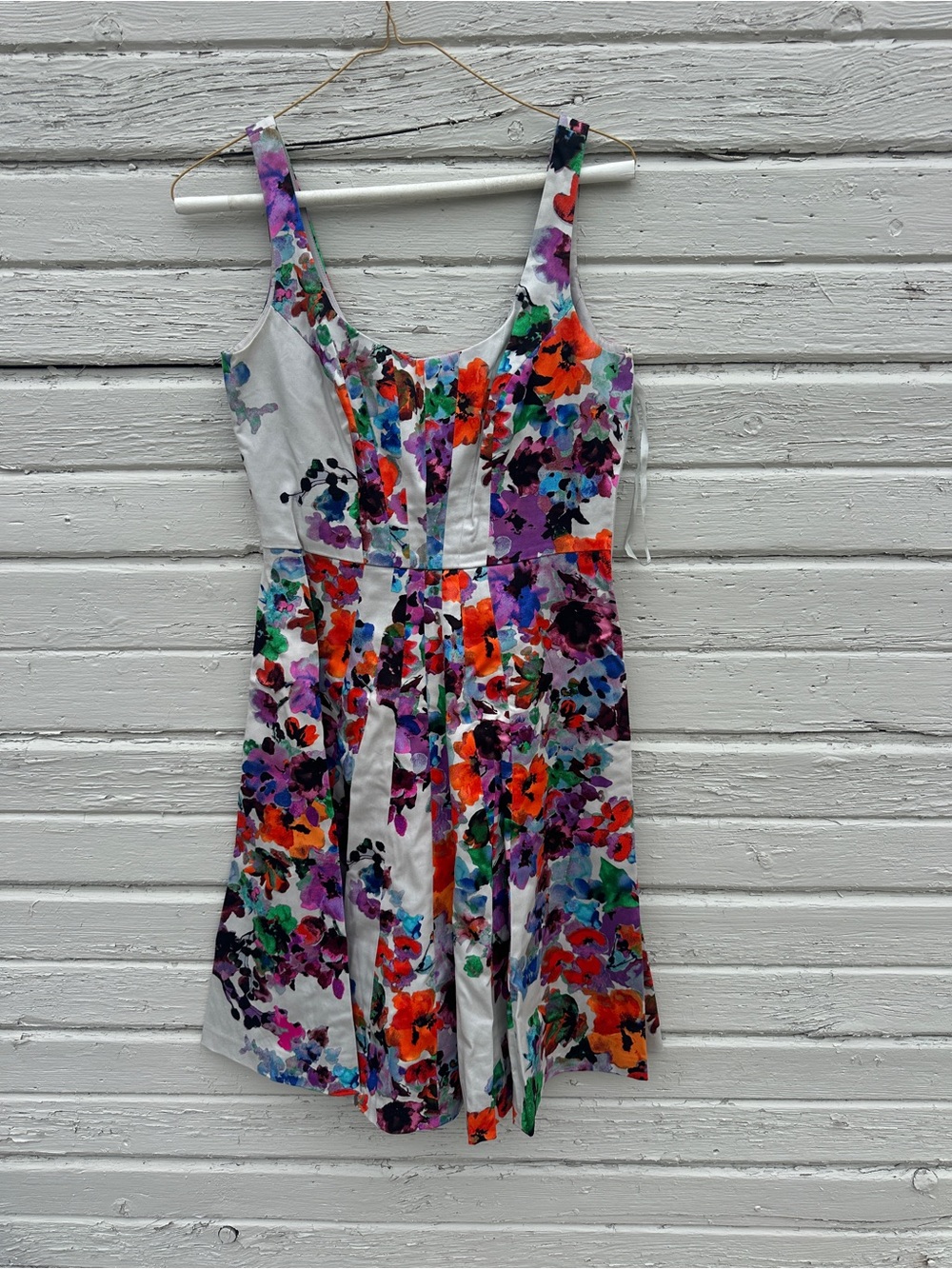 Nine West Floral Dress with Gray and Red Accents